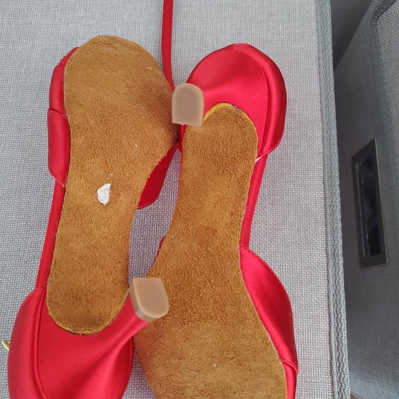 Salsa Style Red Satin Sandals NWOT - Picture 5 of 6